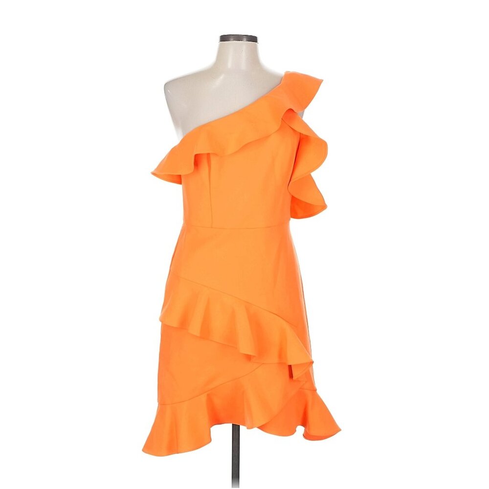 BCBGMaxAzria One Shoulder Ruffle Cocktail Dress - Picture 2 of 12